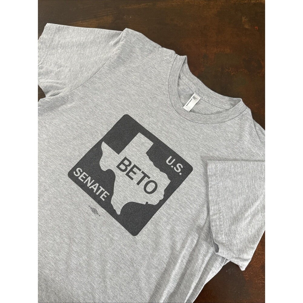 BETO for SENATE Heather Gray Short Sleeve T-Shirt Size Large Election Support